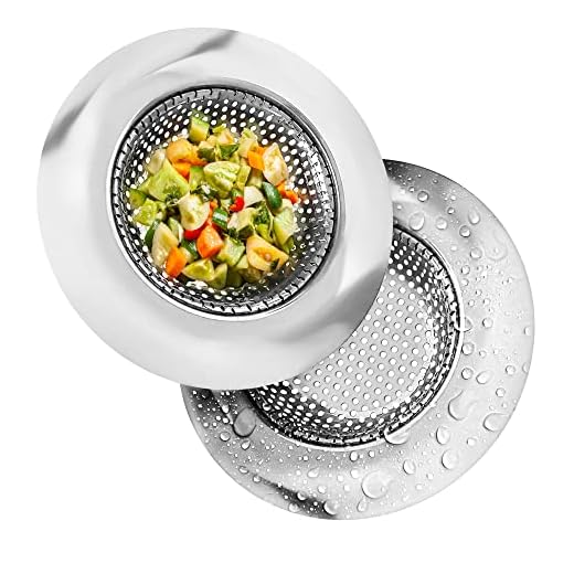SoLID (TM) Kitchen Sink Strainer Basket Catcher 2 pack 4.5 inch Diameter, Wide Rim Perfect for Most Sink Drains, Anti-Clogging Micro Perforation Holes, Rust Free, Dishwasher Safe