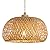 Hchunqjor Bamboo Pendant Light Fixture One-Light Adjustable Boho Basket Handmade Woven Pendant Lighting for Kitchen Island Sink Farmhouse Dining Room