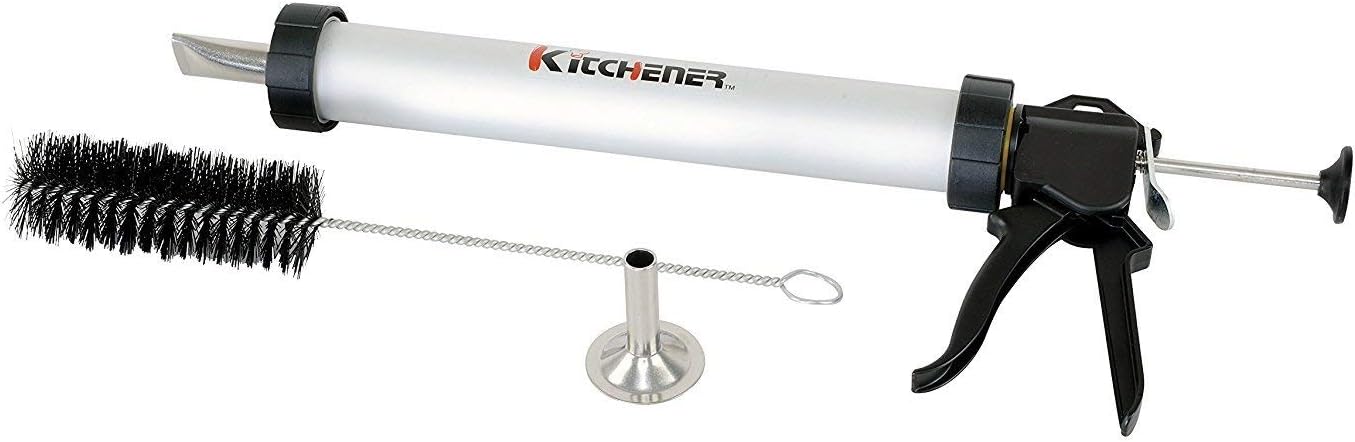 Kitchener Heavy Duty Pro Level Meat Jerky Gun with 2 Nozzles (Aluminum)