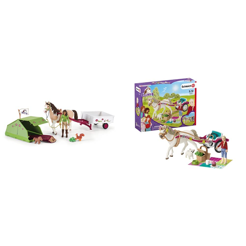 SCHLEICH 42533 Spielset - Horse Club Sarahs Campingausflug (Horse Club),  Mix & 42467 Horse Club Spielset - Kutsche fr Pferdeshow, Spielzeug ab 5  Jahren: Amazon.de: Spielzeug