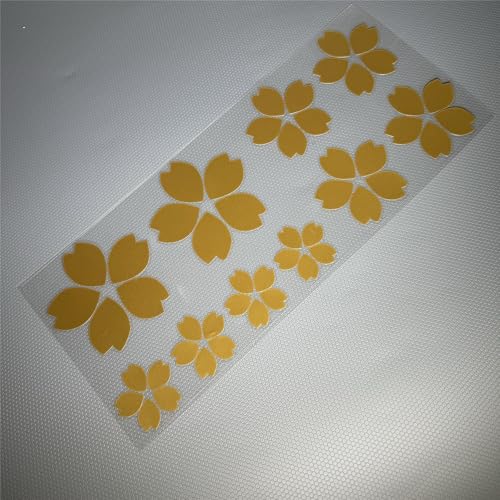 Image of Creative Fashion Flower Cherry Blossoms Petal Leaves Motor Bike Stickers Auto Body Car Styling PVC Decals (Matte Gold)