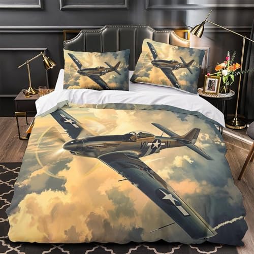 Housses de couettes avions de combat en microfibre super douce respirante
