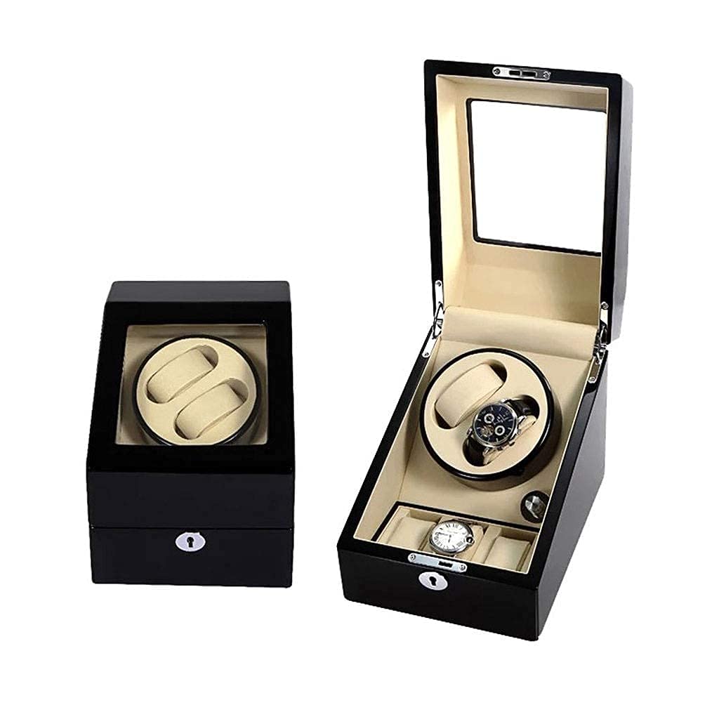 QUSYZD Watch Winder Rectangle Automatic Watch Winder Wooden 2+3 Watch Storage Box Mute Motor 5 Roating Mode Antimagnetic ed Watch Winder,C-A