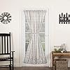 VHC Brands Annie Buffalo Check Cotton Farmhouse Curtains Rod Pocket Tie Backs Door Panel 72×40 Grey