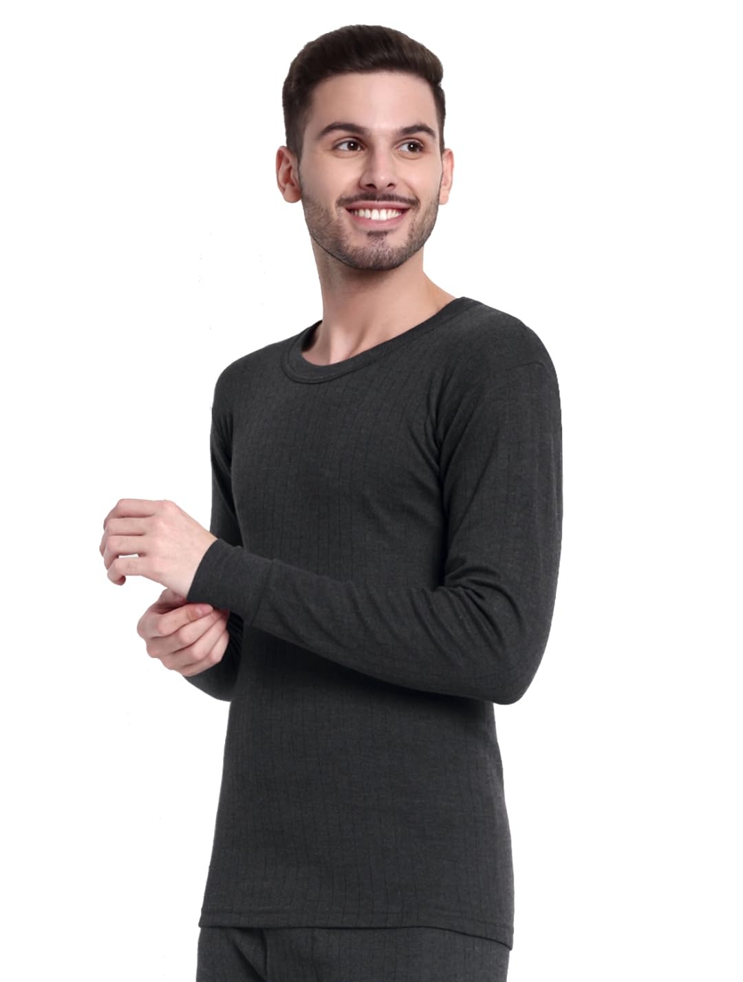 inner element Men's Thermal Round Neck Top, Premium Streachable Winter Innerwear with Stay Warm & Stay Fresh Technology Charcoal Grey-picture-49