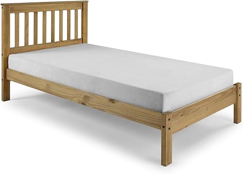 Miniatura 5 de Furniture Dash Marco de cama de listones de madera con cabecero Corona, plataforma tamaño individual, sin ruido y antideslizante, no necesita