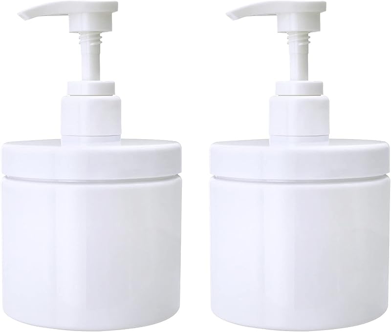 Cosywell Frascos Recarregáveis com Bomba, Plástico PET Branco, 500 mL, Pacote com 2