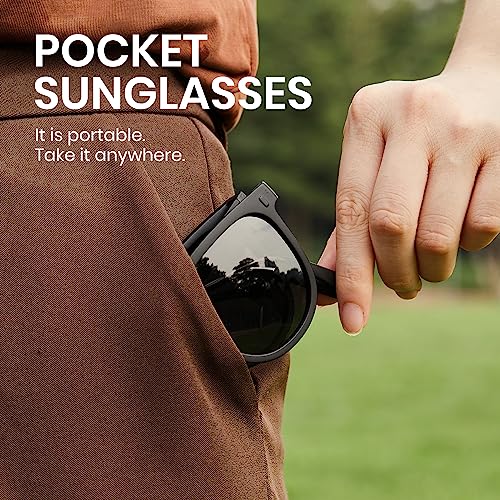 Cyxus Round Folding Sunglasses Cat Eye Sunglasses Women Men Uv400 Protection Anti Glare TR90 Ultralight Foldable4