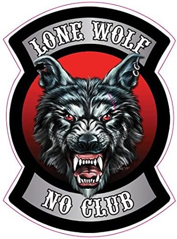 Lone Wolf No Club Calcomanía de versión 1pequeña 3" en tamaño en los Estados Unidos.