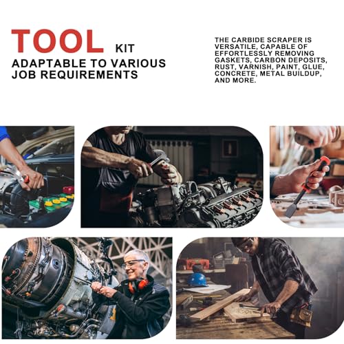 Image of Gasket Scraper Set- 4 Piece, Carbon Automotive Gasket Scraper Tool, 4-PCs Set, 1 inch, 1 inch,0.3 inch, 1 /2 inch