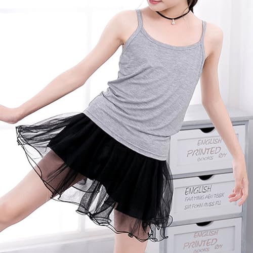 VVEEWUU 4-Pack Girls' Cotton Tank Tops Toddlers Sleeveless Undershirts Soft Basic Camisole Soft Basic Camisole for Kids3