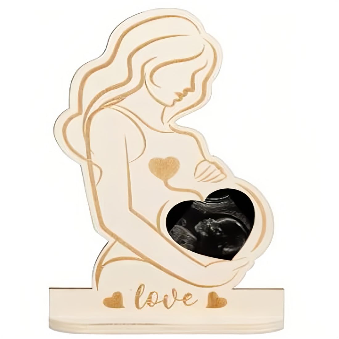 Ciąża drewniana ramka na zdjęcia ultradźwiękowe dziecko, kobiety, matka być pomysłami na prezent dla przyszłych matek, baby shower