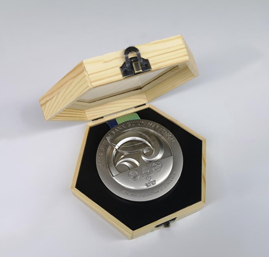 Luminexia Marco de exhibición de Medalla Hexagonal,Caja de Sombra para medallas,Caja de exhibición de suspensión de Medalla,Caja de Almacenamiento de Medalla de combinación de Panal