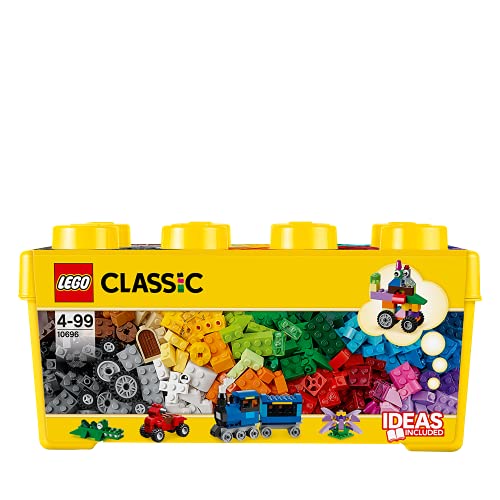 Classic Scatola Mattoncini Creativi Media, Contenitore con Costruzioni Colorate & Classic Base Blu, Tavola per Costruzioni Quadrata con 32x32 Bottoncini, Piattaforma Classica per Mattoncini - Lego - Immagine 2