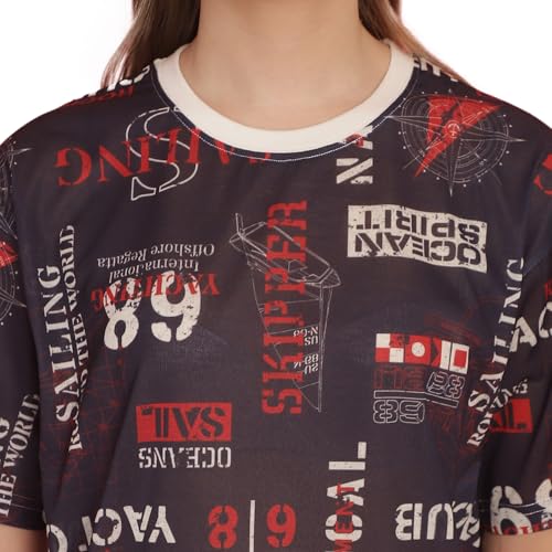 Image of Mack Jonney Printed Round Neck Cotton Regular Fit Oversize Half Sleeves Tshirt for Women(Pack of 3)-MACK631067