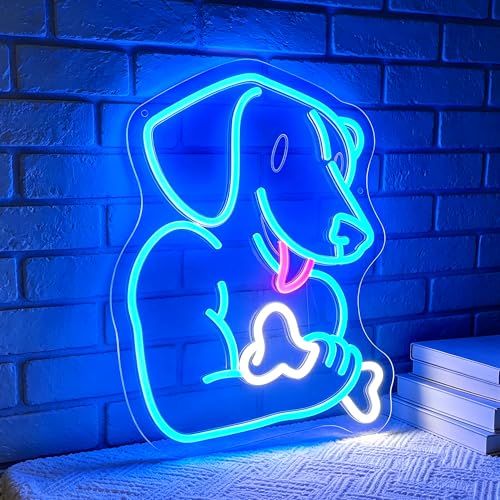 Image of Dog Neon Sign for Wall Decor Light Up Sign Gym Led Signs for Room Party Home Wall Decor USB Powered