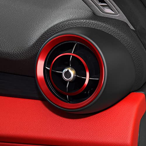 Image of 4PCS Car Air Vent Frame Trim AC Sticker Decals Aluminum Alloy Compatible with Alfa Romeo Giulia 952 Stelvio 949 2016-2026 Accessories (Front)