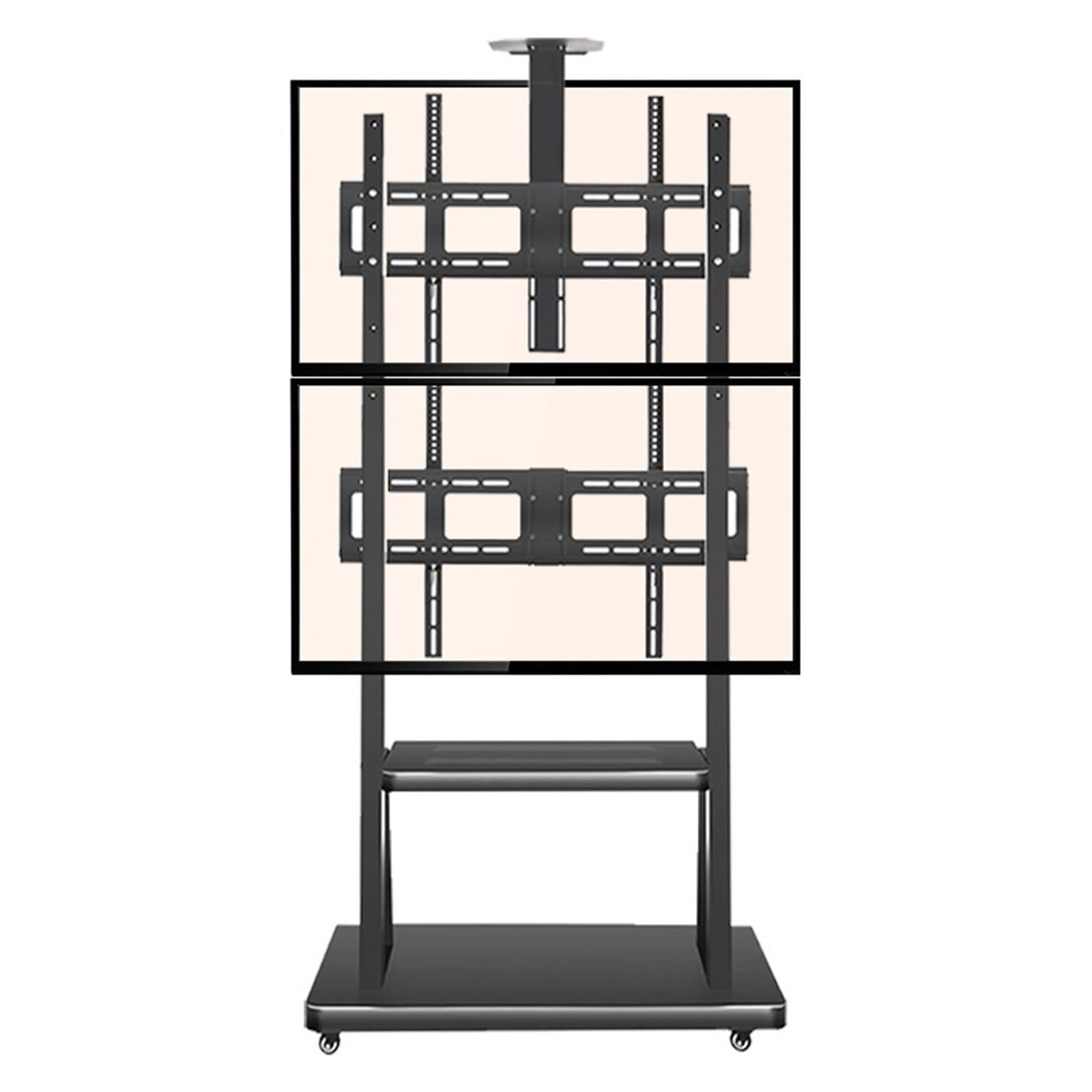 TKJfdTY Dual Screen Tv Stand Floor Stand Movable Cart Hanger Display Stand Conference Vertical Tv Hanger