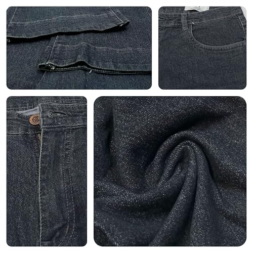 Image of GRECIILOOKS Women High Rise High Waist Jeans Wide Leg Straight Fit Denim | Baggy Cargo Style Casual Pants Daily College Wear