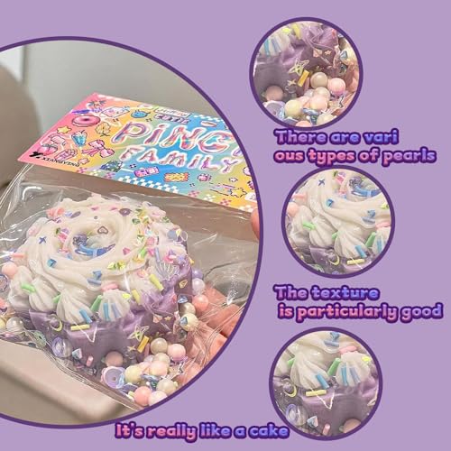 Image of Squishy Toy, Taba Squishy, Squishy Biscuit Squishy Fidget Toys Fufu Taba Stress Ball Squeeze Toys Anxiety Relief for Women /Men Stocking Fillers Birthday Gifts163 (Purple(Cake))