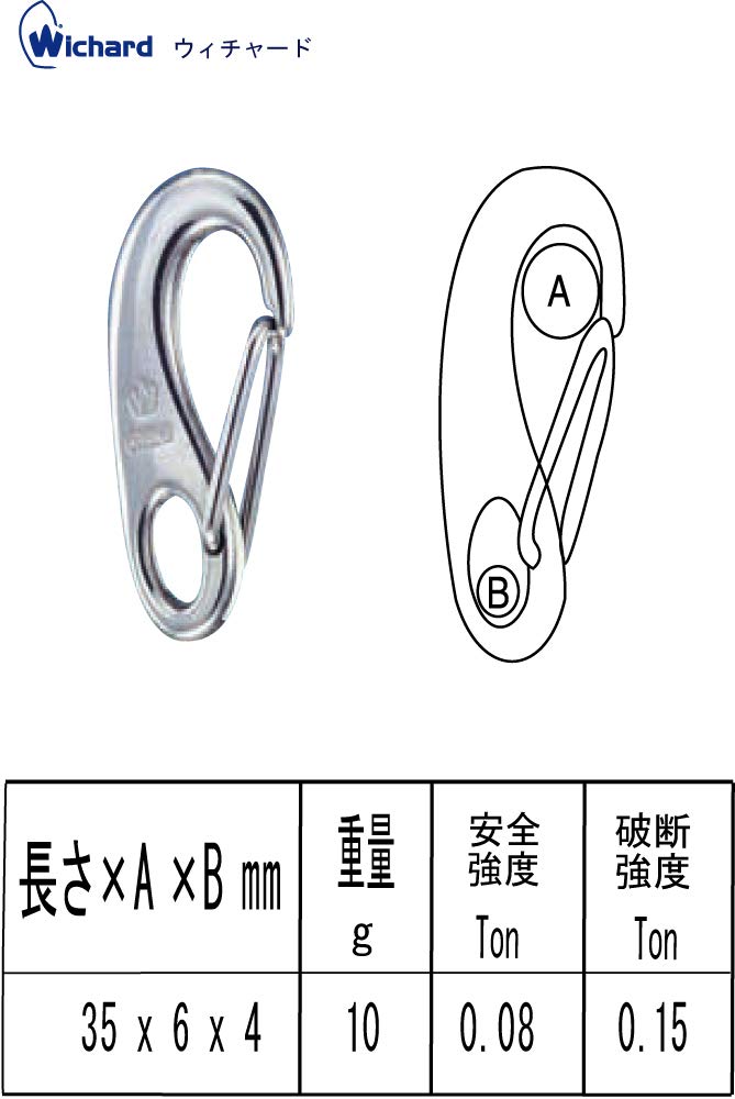 Amazon | Wichard(ウイチャード) 35mm Safty snap hook セーラー