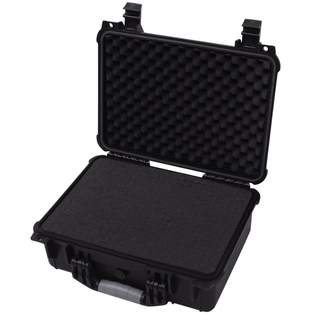 Ausla Valigetta Protettiva Per Attrezzature, Valigetta Di Attrezzi In Polipropilene E ABS, Custodia Rigida Con Schiuma Per Fotocamera E Attrezzature Fotografiche, Nero (40,6 X 33 X 17,4 Cm)