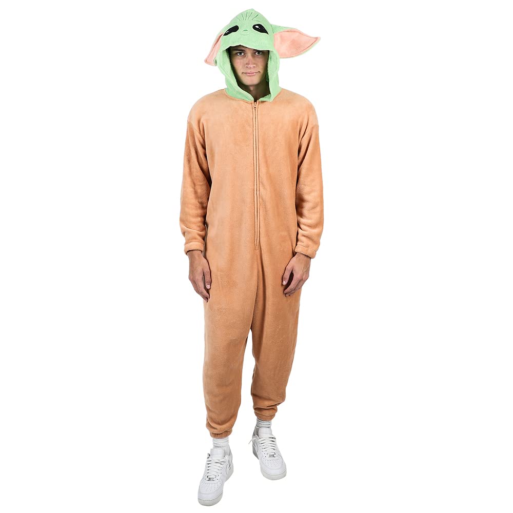 Star Wars Mandalorian Grogu - Traje de Kigurumi con capucha para hombre, Marrón, Large