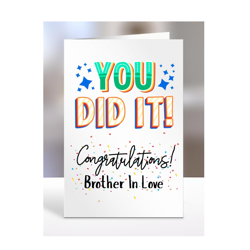Graduation Card for Brother In Love, gifts for men, women, female, male, him, her, greetings card, presents for christmas, you did it, congratulations, A5-91_35 — image 1