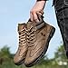 Men's Faux Leather Ankle Boots Comfortable Handmade Wide Waterproof High Top Flat Sole Shoes Fashion Driving Work Hiking Shoes Khaki