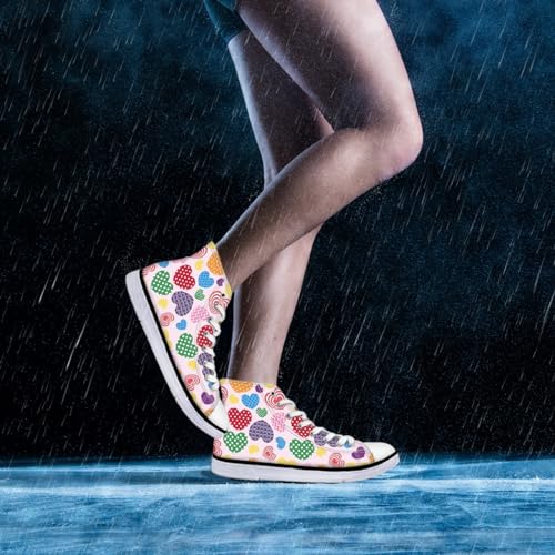 Womens Canvas Shoes High Top Sneakers for Women Classic Lace Up Walking Shoes Personalized Girls Walking Shoes4