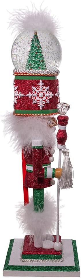 Kurt Adler Hollywood Nutcracker Collection, Battery Operated Deck The Halls Musical Water Globe Hat, 21in