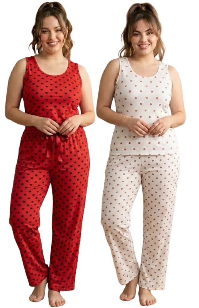 irana Women Sleeveless Nightsuit Top & Lower Set – Cotton Night Suit for Women, Soft Breathable Sleepwear Set, Ladies Pyjama Set, Summer Nightwear, Night Suit for Womens-Pack of 2-picture-25