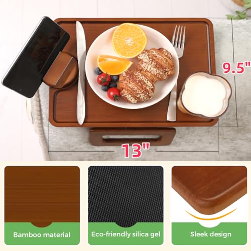 Bandeja de mesa multifunción con clip giratorio de 360 grados para comer en el sofá 6