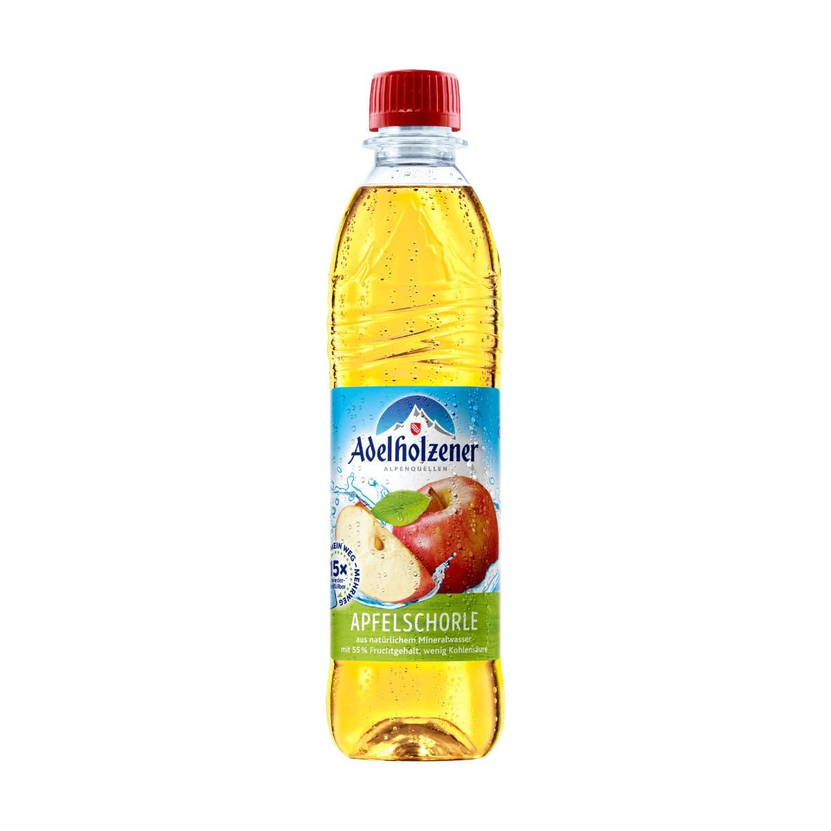 Adelholzener Apfelschorle 25 Flaschen je 0,5l inkl. Mehrweg Pfand