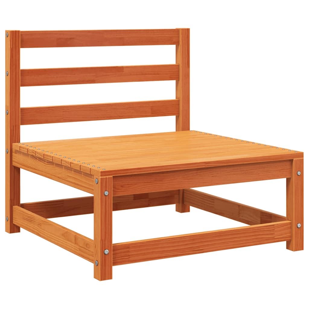 Generico Divano da Giardino a 3 Posti Marrone Cera Legno Massello Pino,Mobili,Mobili da Giardino,Mobili e sedie da Giardino,unità per Divano componibile da Esterno,Marrone,27.2 kg,837953