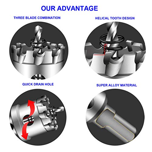 Mikmaytoo 1 Inch Carbide Hole Cutter, 25.4Mm Hole Saw Metal, 1 Inch Drill Hole Cutter For Thick Metal, Stainless Steel, Iron Pipes And Hard Material, Shank 3/8 Inch Depth 1 Inch #TOP1