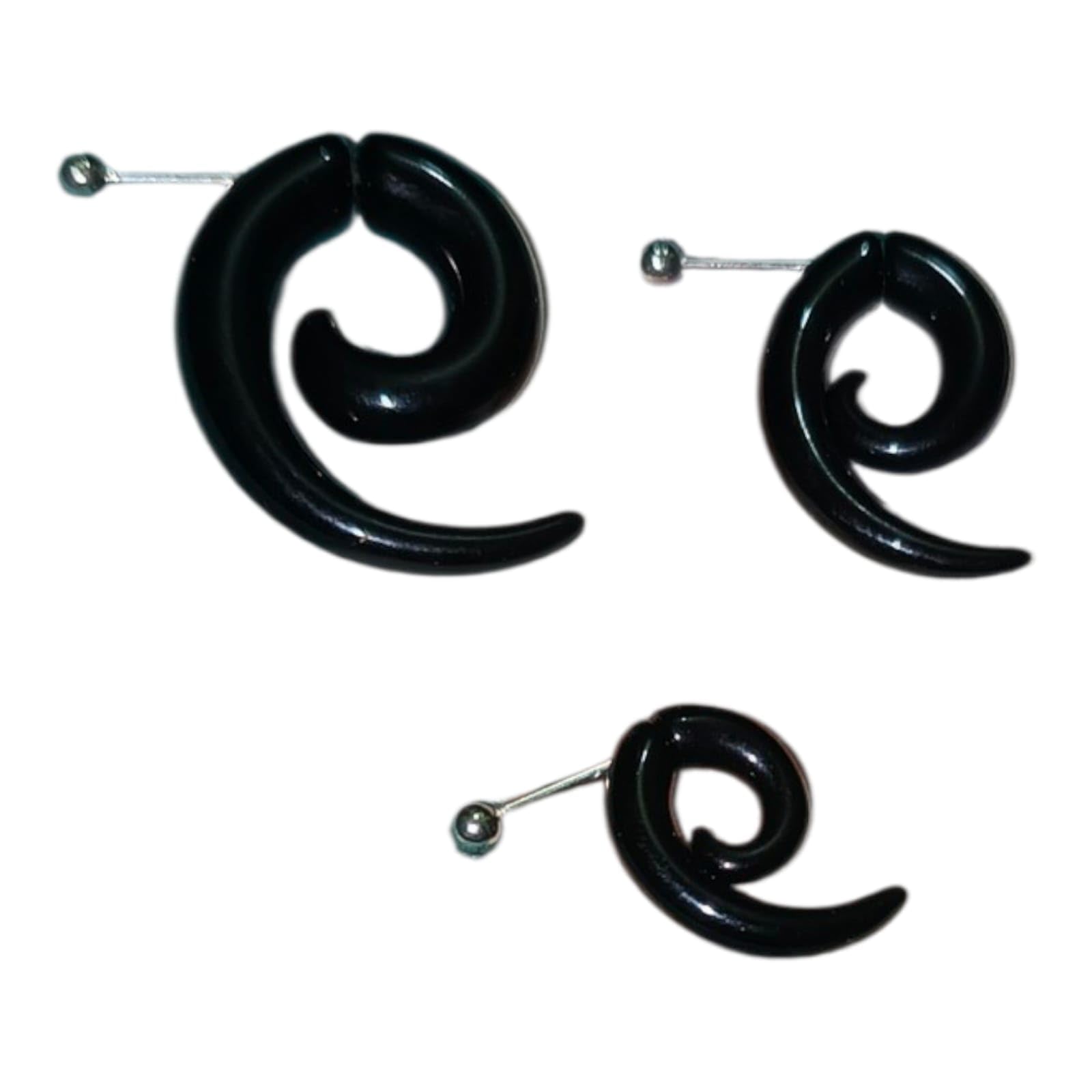 one point collections Stylish Spiral Swirl Ear Stud Earrings for Women & Men – Black Twist Design Fashion Earrings with Metal Pin, Trendy Lightweight Unisex Jewelry Accessories-picture-11