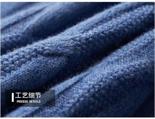 Men's Sweater Thicken Half-High Neck Twisted Pullovers Tops Knit Simple Sweater Top3