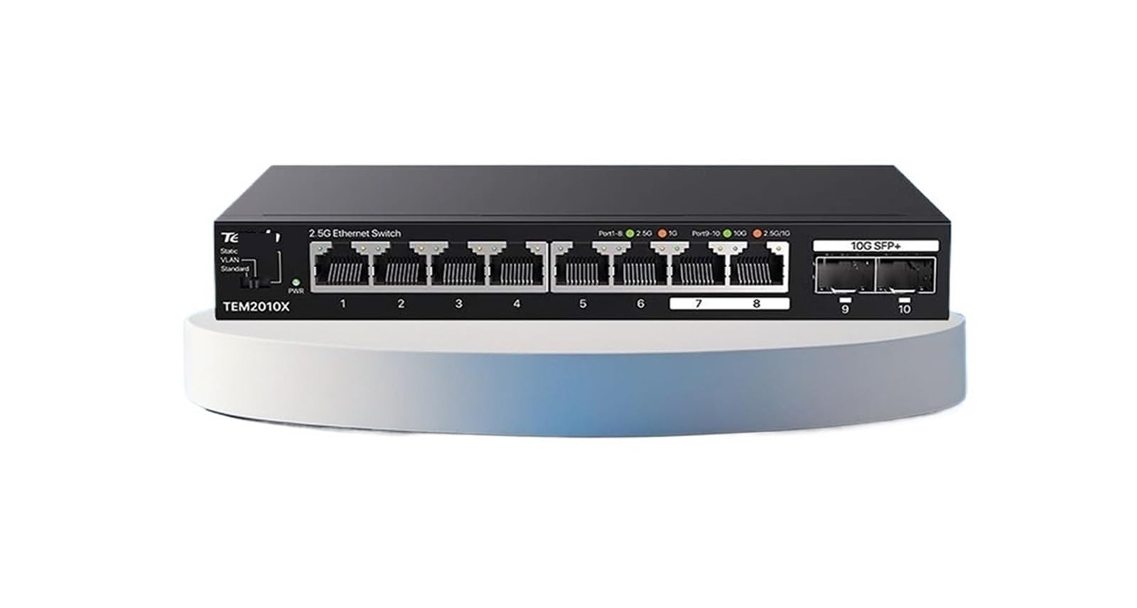 Switch di rete a 8 porte 2.5G Cat Stick Gigabit LAN Splitter Hub NAS 10000Mbps Interrupteur 2x10G SFP Switch (10 porte aggiungere spina UK)