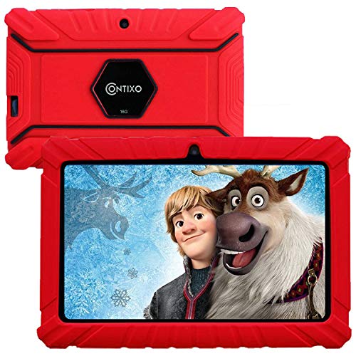 Contixo V8-2 7 inch Kids Tablets - Tablet for Kids with Parental Control - Android Tablet 16 GB HD Display Durable Case & Screen Protector WiFi Camera-Learning Toys, Red