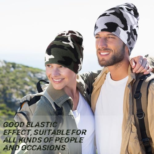Image of Ramede 4 Pcs Y2k Beanie - Double Sided Graphic Beanies for Men and Women, Acrylic Knitted Y2k Hats Accessories