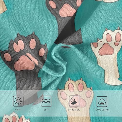 ODAWA Cute Cat Paws Teal Boy Underwear, 2T Boys Underwear Briefs3