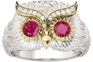 Stunning Owl Rings: Vintage-Chic Allure with Shimmering Ruby Eyes