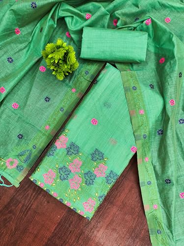 Image of DEVANGI Women's Jamdani Cotton Unstitched Suit & Dupatta Material