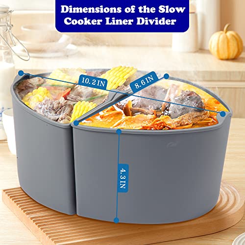 2-In-1 Silicone Slow Cooker Liners Fit For 6-7 Qt Crockpot, Silicone Slow Cooker Divider Liner, Reusable/Bpa Free/Leakproof/Slow Cooker Accessories Cooking Liner For 6-7 Quart Pot #TOP6