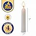 Ner Mitzvah Beeswax Shabbat Candles, Hand Dipped and Unbleached Traditional, 4 Hour Burn Time (Pack of 30) - White