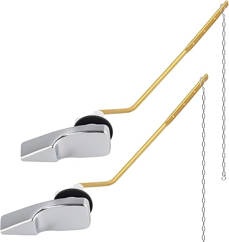 Hygie Rinse Paquete de 2 palancas universales de repuesto para tanque de inodoro compatibles con inodoro estándar americano, mango de inodoro de