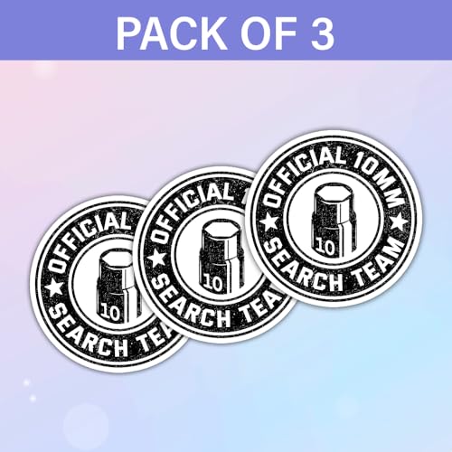 Image of SODAVA (3Pcs) Official 10MM Search Team Funny Mechanic Stickers Mechanical Stickers Funny Fixologist Technician Handyman Sticker Gift Decoration for Hard Hat Laptop Stickers