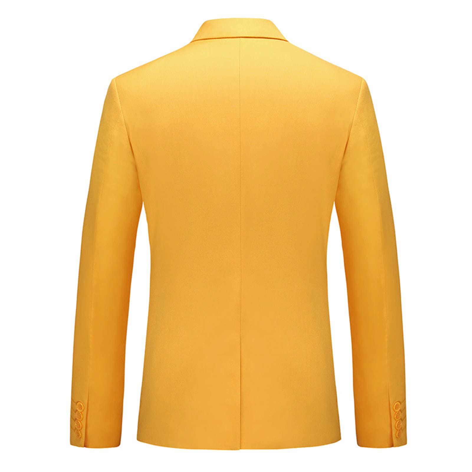 Men's Slim Fit Double Breasted Jacket Slim Fit Business Daily Prom Blazer Peak Lapel Groom Wedding Party Suit Coat (Orange 2,XX-Large)