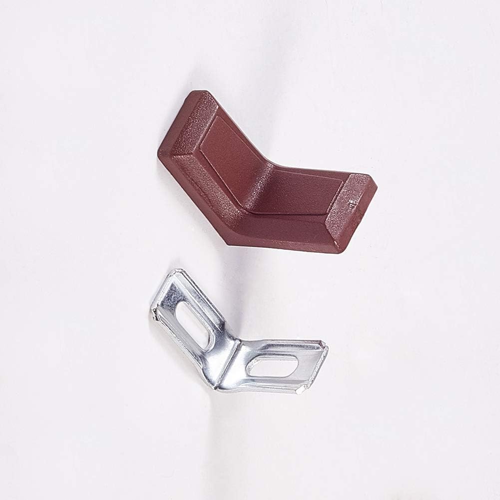 Corner Brace 1.14" x 1.14" x 0.71"(L x W x H) Nylon & Iron Joint Rail Brackets Fastener for Beds Brown 30pcs